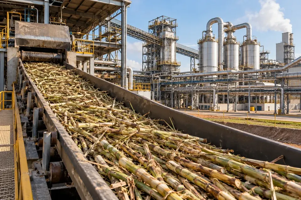 Sugarcane conveyor and industrial sugar processing equipment
